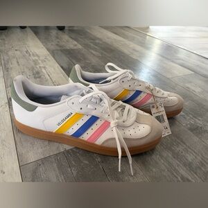 Adidas Velosamba Leather White Cobalt Blue Bliss Pink IH5215 Sz 13 NEW